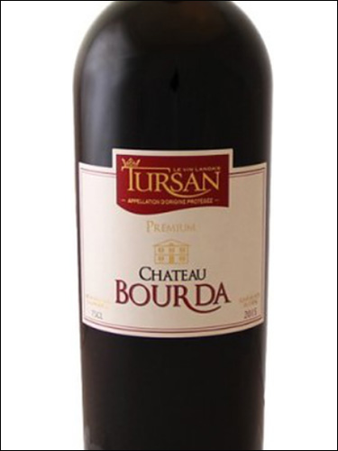 фото Chateau Bourda Rouge Premium Tursan AOC Шато Бурда Руж Премиум Тюрсан Франция вино красное