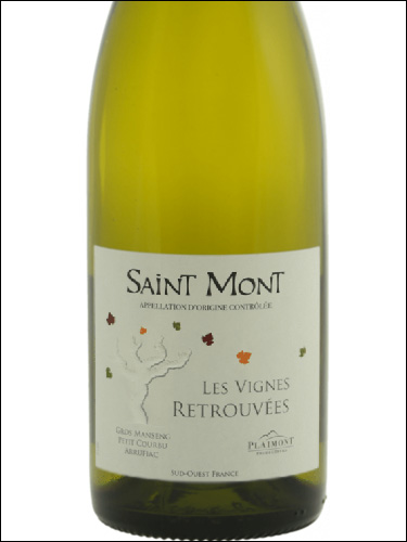 фото Les Vignes Retrouvees Blanc sec Saint-Mont AOP Ле Винь Ретруве Блан Сек Сен-Мон Франция вино белое