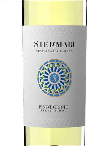 фото Stemmari Pinot Grigio Sicilia DOC Стеммари Пино Гриджио Сицилия Италия вино белое