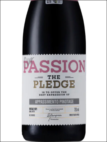 фото The Pledge Our Passion Appassimento Pinotage Пледж Ауа Пэшн Аппассименто Пинотаж ЮАР вино красное