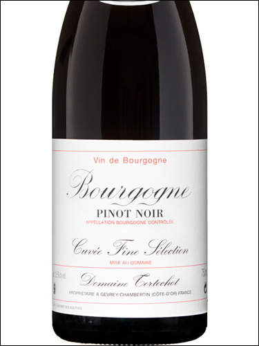 фото Domaine Tortochot Bourgogne Pinot Noir Cuvee Fine Selection AOC Домен Тортошо Бургонь Пино Нуар Кюве Файн Селекшн Франция вино красное