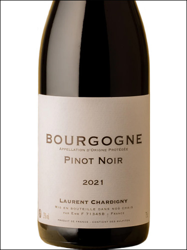 фото Laurent Chardigny Bourgogne Pinot Noir AOC Лоран Шардини Бургонь Пино Нуар Франция вино красное