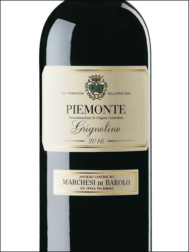 фото Marchesi di Barolo Piemonte Grignolino DOC Маркези ди Бароло Пьемонте Гриньолино Италия вино красное