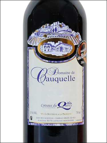 фото Domaine de Cauquelle Tradition Rouge Coteaux du Quercy AOC Домен де Кокель Традисьон Руж Кото дю Керси Франция вино красное