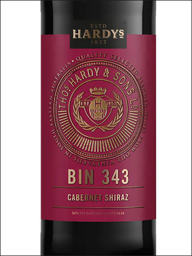 фото Hardys Bin 343 Cabernet Shiraz Хардис Бин 343 Каберне Шираз Австралия вино красное