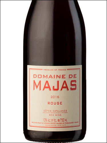 фото Domaine de Majas Rouge Cotes Catalanes IGP Домен де Мажас Руж Кот Каталан Франция вино красное