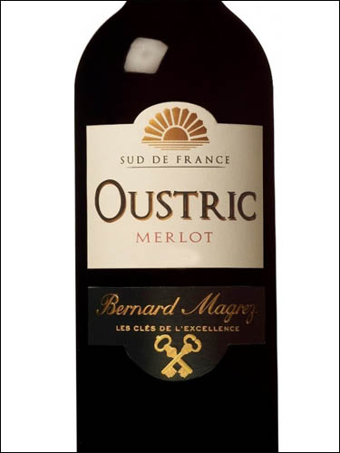 фото Bernard Magrez Oustric Merlot Vin Pays d’Oc IGP Бернар Магре Устрик Мерло Пэй д'Ок Франция вино красное