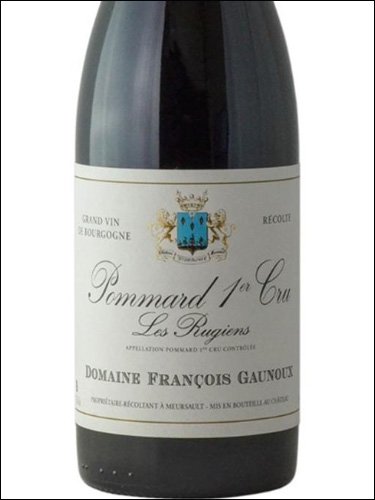 фото Domaine Francois Gaunoux Pommard Premier Cru Les Rugiens AOC Домен Франсуа Гану Поммар Премье Крю Ле Ружьен Франция вино красное