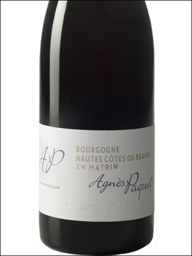 фото Agnes Paquet Bourgogne Hautes Cotes de Beaune En Matrin Rouge AOC Аньес Паке Бургонь От Кот де Бон Эн Матрен Руж Франция вино красное