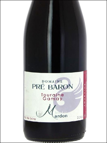 фото Domaine Pre Baron Gamay Touraine Rouge AOC Домен Пре Барон Гаме Турень Руж Франция вино красное