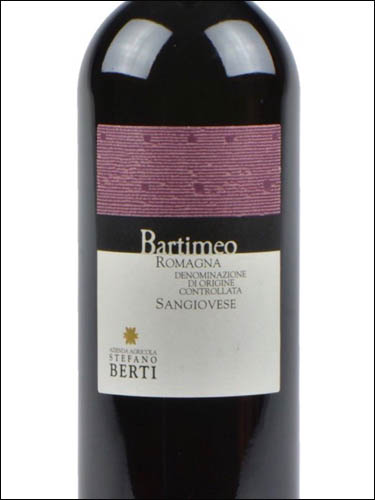 фото Stefano Berti Bartimeo Romagna Sangiovese DOC Стефано Берти Бартимео Романья Санджовезе Италия вино красное