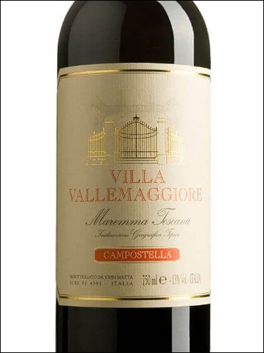 фото Villa Vallemaggiore Campostella Maremma Toscana IGT Вилла Валльмаджоре Кампостелла Маремма Тоскана Италия вино красное