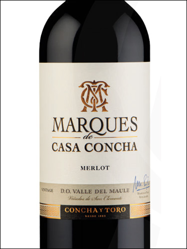 фото Marques de Casa Concha Merlot Valle del Maule DO Маркиз де Каза Конча Мерло Долина Мауле Чили вино красное