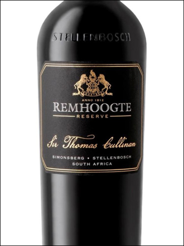 фото Remhoogte Reserve Sir Thomas Cullinan Ремхугт Резерв Сэр Томас Каллинан ЮАР вино красное