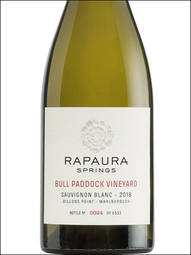 фото Rapaura Springs Bull Paddock Vineyard Sauvignon Blanc Dillons Point-Marlborough Рапаура Спрингс Булл Паддок Виньярд Совиньон Блан Диллонс-Пойнт-Мальборо Новая Зеландия вино белое