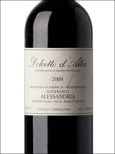 фото Gianfranco Alessandria Dolcetto d’Alba DOC Джанфранко Алессандрия Дольчетто д'Альба Италия вино красное