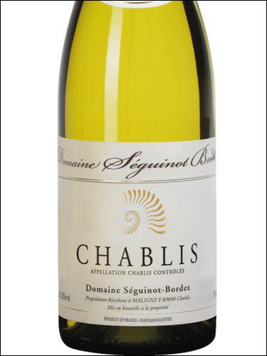 фото Domaine Seguinot-Bordet Chablis AOC Домен Сегино-Борде Шабли Франция вино белое