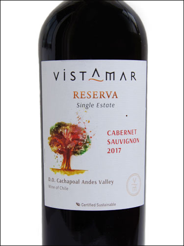 фото Vistamar Reserva Single Estate Cabernet Sauvignon Cachapoal Andes Valley DO Вистамар Ресерва Сингл эстейт Каберне Совиньон Долина Качапоаль Анды Чили вино красное