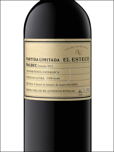 фото El Esteco Partida Limitada Malbec Эль Эстеко Партида Лимитада Мальбек Аргентина вино красное