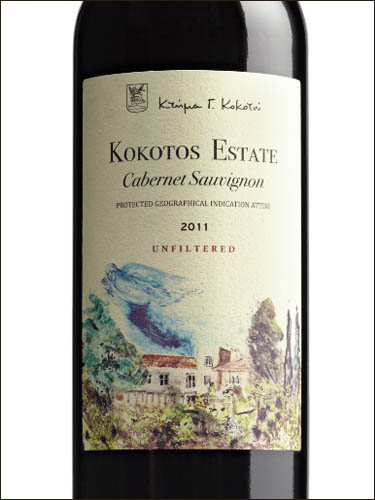 фото Kokotos Estate Cabernet Sauvignon Attiki PGI Кокотос Эстейт Каберне Совиньон Аттика Греция вино красное