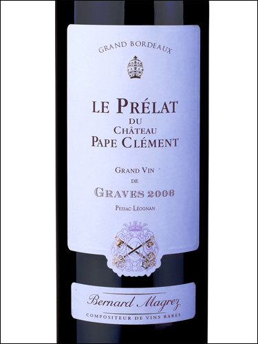 фото Le Prelat du Pape Clement rouge Pessac Leognan AOC Ле Прелат дю Пап Клеман АОС Пессак-Леоньян Руж Франция вино красное