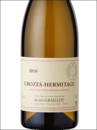 фото Alain Graillot Crozes-Hermitage Blanc AOC Ален Грайо Кроз-Эрмитаж Блан Франция вино белое