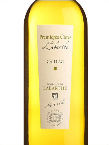 фото Domaine de Labarthe Gaillac Premieres Cotes AOP Домен де Лабарт Гайак Премьер Кот Франция вино белое