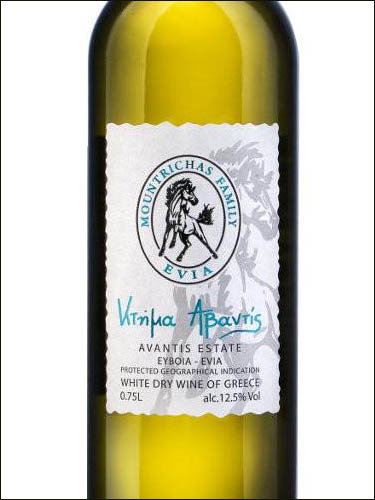 фото Avantis Estate White Viognier-Assyrtiko Evia PGI Авантис Эстейт белое Вионье-Асиртико Эвбея Греция вино белое