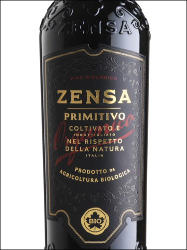 фото Zensa Primitivo Organic Puglia IGP Ценса Примитиво Органик Апулия Италия вино красное
