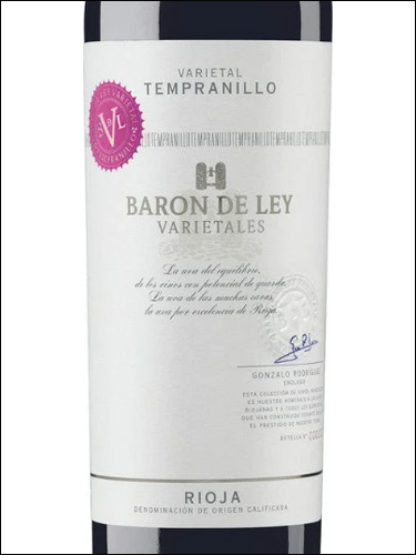 фото вино Baron de Ley Varietales Tempranillo Rioja DOCa 