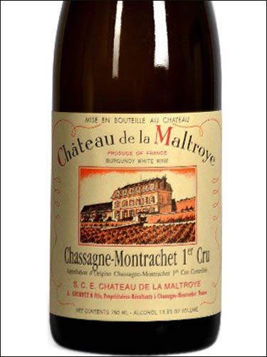 фото Chateau de la Maltroye Chassagne-Montrachet Premier Cru Blanche AOC Шато де ла Мальтруа Шассань-Монраше Премье Крю Блан Франция вино белое
