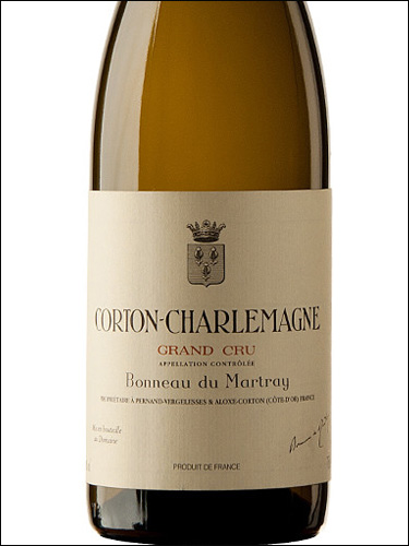 фото Bonneau du Martray Corton-Charlemagne Grand Cru AOC Бонно дю Мартре Кортон-Шарлемань Гран Крю Франция вино белое