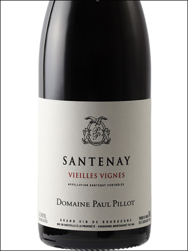 фото Domaine Paul Pillot Santenay Vieilles Vignes Rouge AOC Домен Поль Пийо Сантене Вьей Винь Руж Франция вино красное