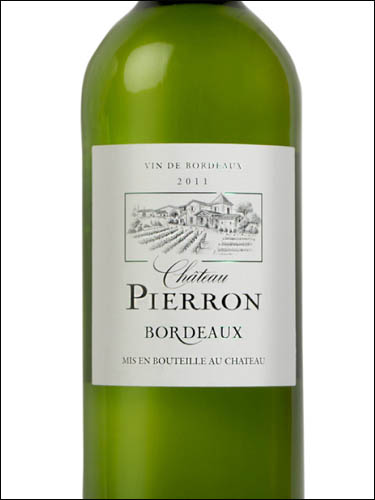 фото Chateau Pierron Bordeaux Blanc AOC Шато Пьеррон Бордо Блан Франция вино белое