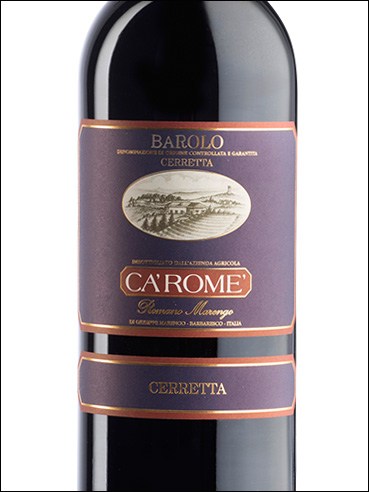 фото Ca’ Rome’ Barolo Cerretta DOCG Ка' Роме' Бароло Черретта Италия вино красное