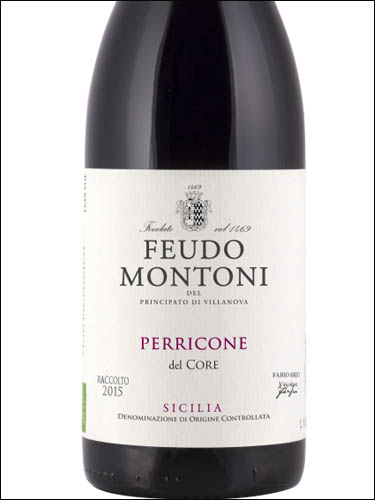 фото Feudo Montoni Perricone del Core Sicilia DOC Феудо Монтони Перриконе дель Коре Сицилия Италия вино красное