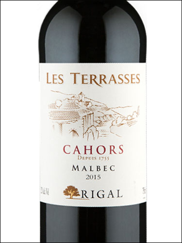 фото Rigal Les Terrasses Malbec Cahors AOC Ригаль Ле Террас Мальбек Каор Франция вино красное