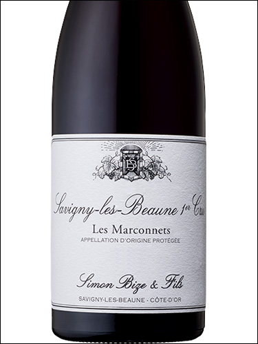 фото Simon Bize & Fils Savigny-les-Beaune Premier Cru Les Marconnets AOC Симон Биз э Фис Савиньи-ле-Бон Премье Крю Ле Марконе Франция вино красное