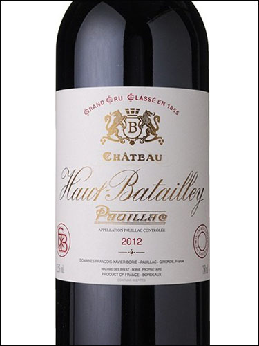 фото Chateau Haut-Batailley 5-eme Grand Cru Classe Pauillac AOC Шато О-Батайе Гран Крю Классе Пойяк Франция вино красное