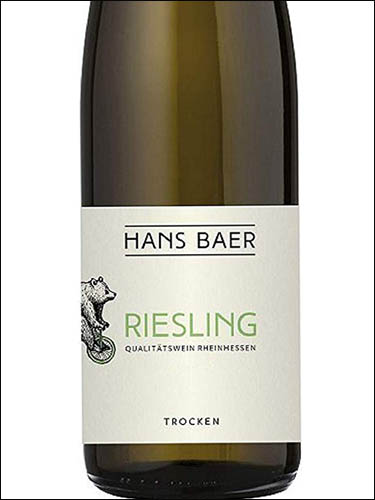фото Hans Baer Riesling trocken Rheinhessen Ханс Баер Рислинг трокен Рейнхессен Германия вино белое