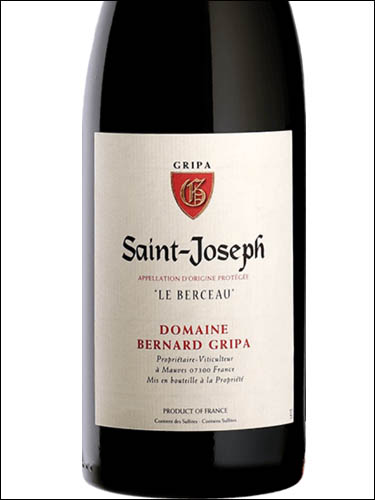 фото Domaine Bernard Gripa Le Berceau Saint-Joseph Rouge AOC Домен Бернар Грипа Ле Берсо Сен-Жозеф Руж Франция вино красное