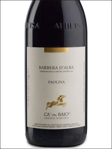фото Ca' del Baio Paolina Barbera d’Alba DOC Ка' дель Байо Паолина Барбера д'Альба Италия вино красное