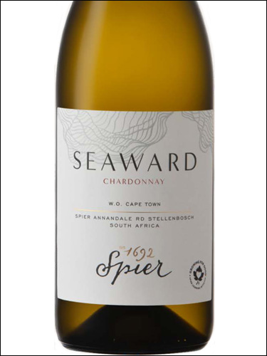 фото Spier Seaward Chardonnay Cape Town WO Шпир Сиворд Шардоне Кейп Таун ЮАР вино белое