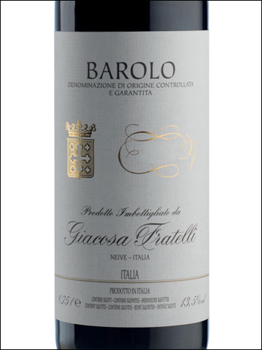 фото Giacosa Fratelli Barolo DOCG Джакоза Фрателли Бароло Италия вино красное