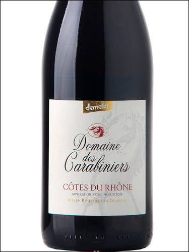 фото Domaine des Carabiniers Cotes du Rhone Rouge AOP Домен де Карабинье Кот дю Рон Руж Франция вино красное