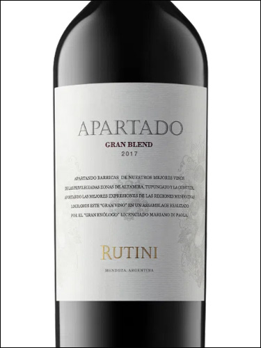 фото Rutini Apartado Gran Blend Рутини Апартадо Гран Бленд Аргентина вино красное