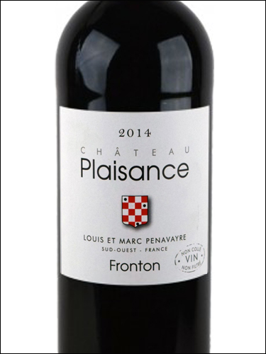 фото Chateau Plaisance Rouge Fronton AOC Шато Плезанс Руж Фронтон Франция вино красное