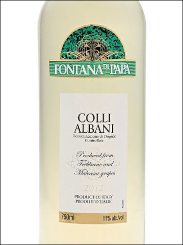 фото Fontana di Papa Bianco Colli Albani DOC Фонтана ди Папа Бьянко Колли Албани ДОК Италия вино белое