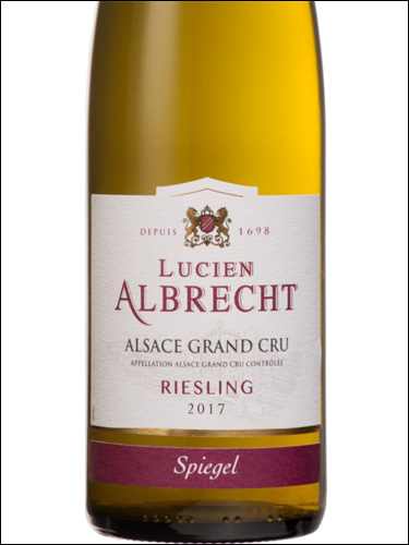 фото Lucien Albrecht Riesling Alsace Grand Cru Spiegel AOC Люсьен Альбрехт Рислинг Эльзас Гран Крю Шпигель Франция вино белое