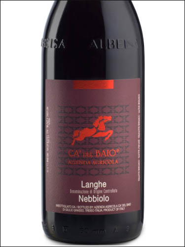 фото Ca' del Baio Langhe Nebbiolo DOC Ка' дель Байо Ланге  Неббиоло Италия вино красное